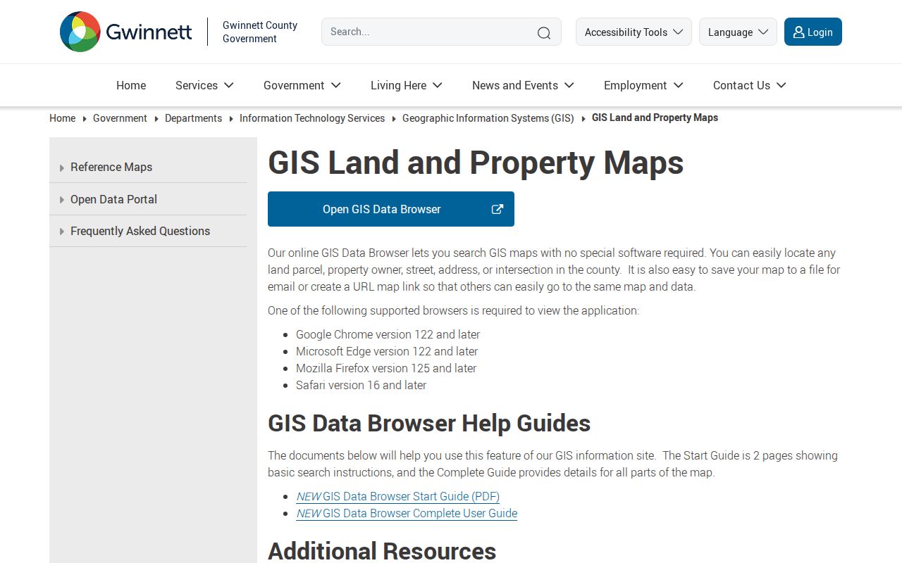 Gwinnett GIS parcel viewer used for a Sugar Hill street directory search